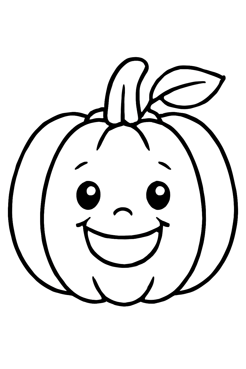 Free printable a happy pumpkin coloring page for kids