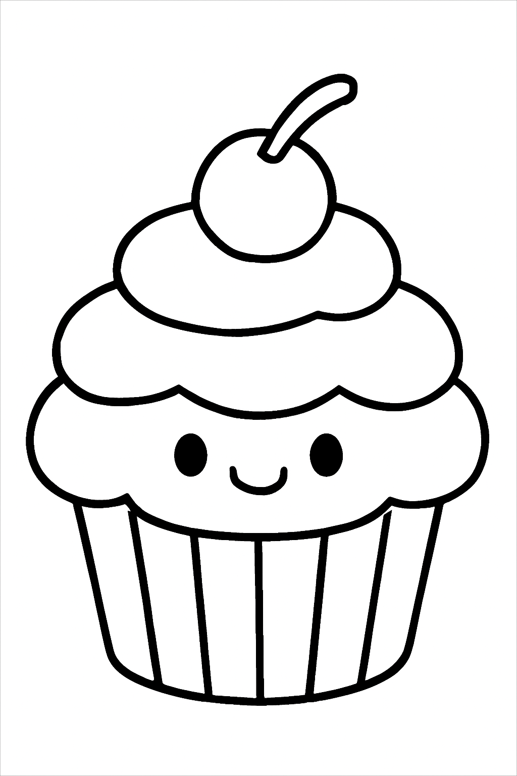 Free printable a giant cupcake coloring page for kids