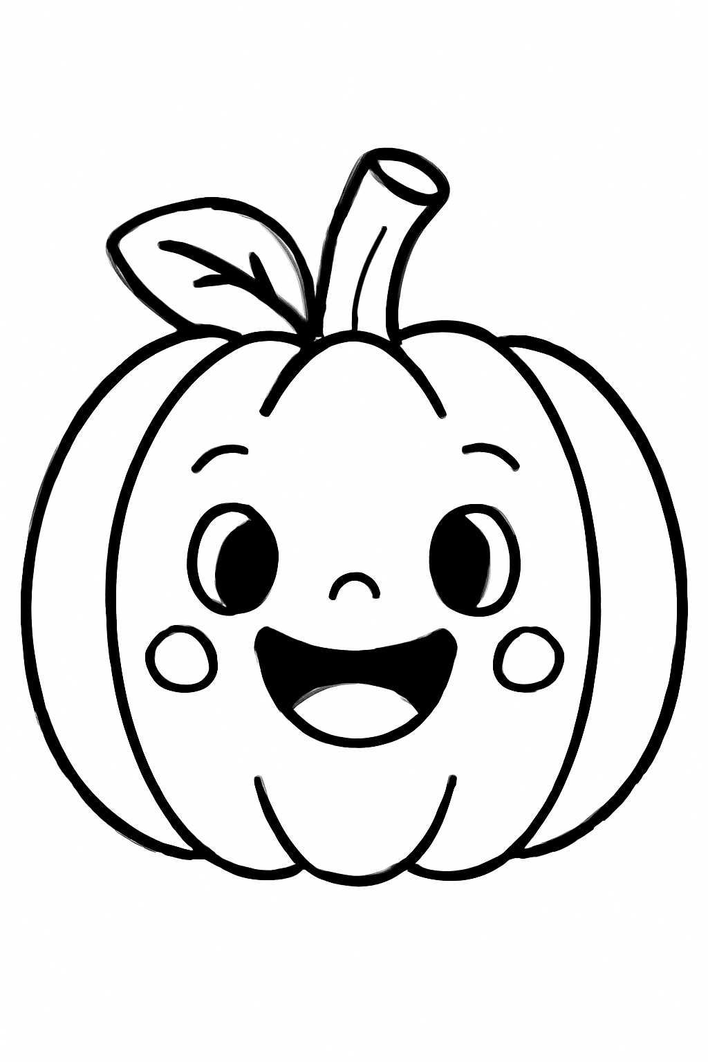 Free printable a happy pumpkin coloring page for kids