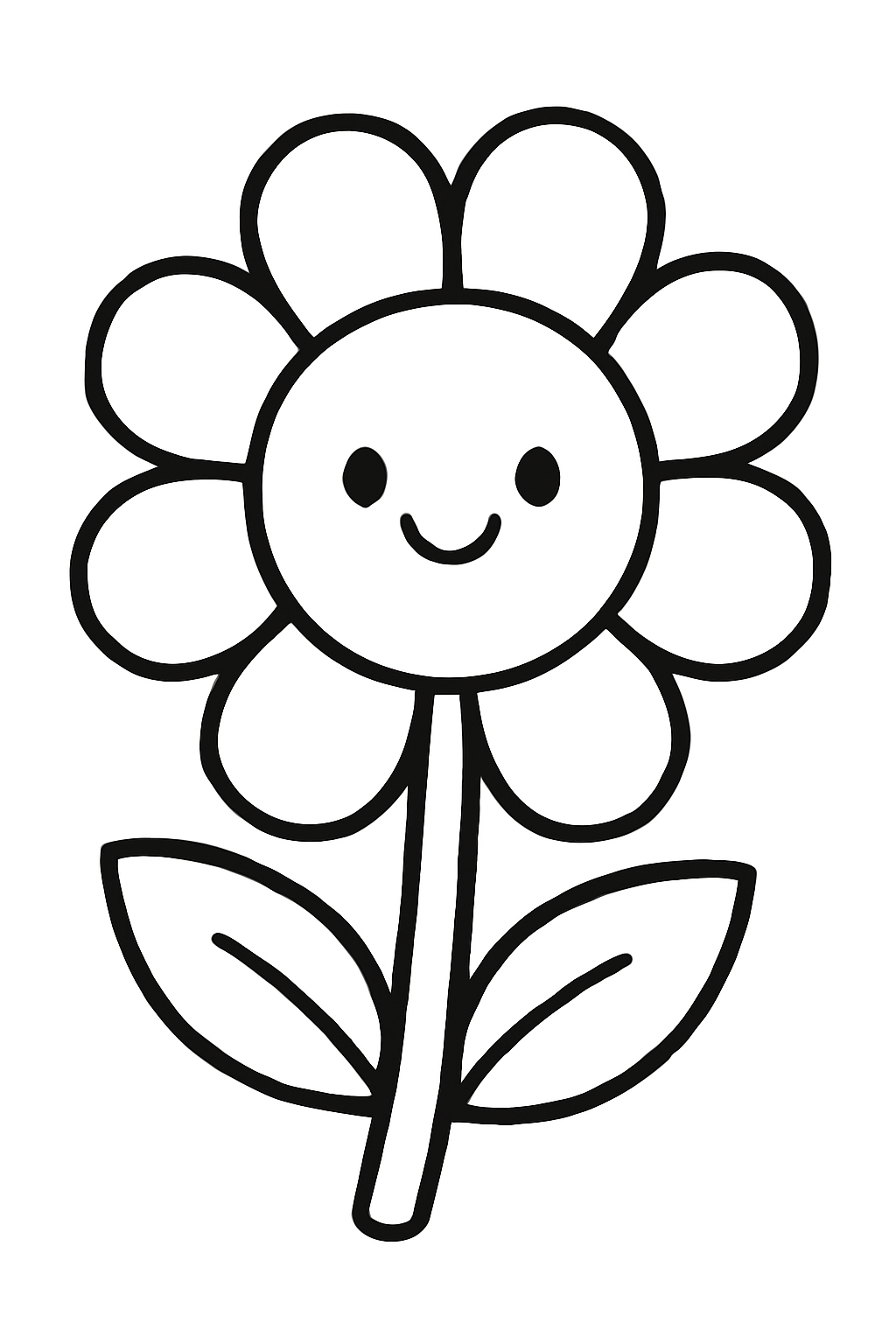 Free printable a big flower coloring page for kids