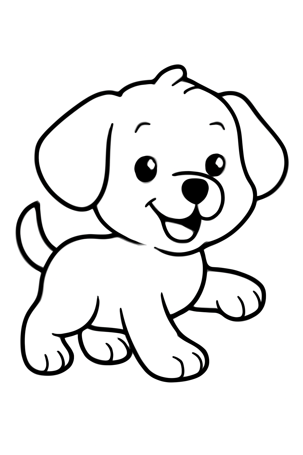 Free printable a playful puppy coloring page for kids