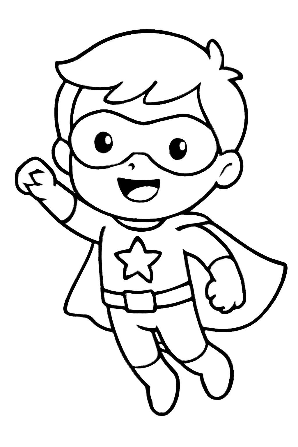 Free printable a kid superhero coloring page for kids