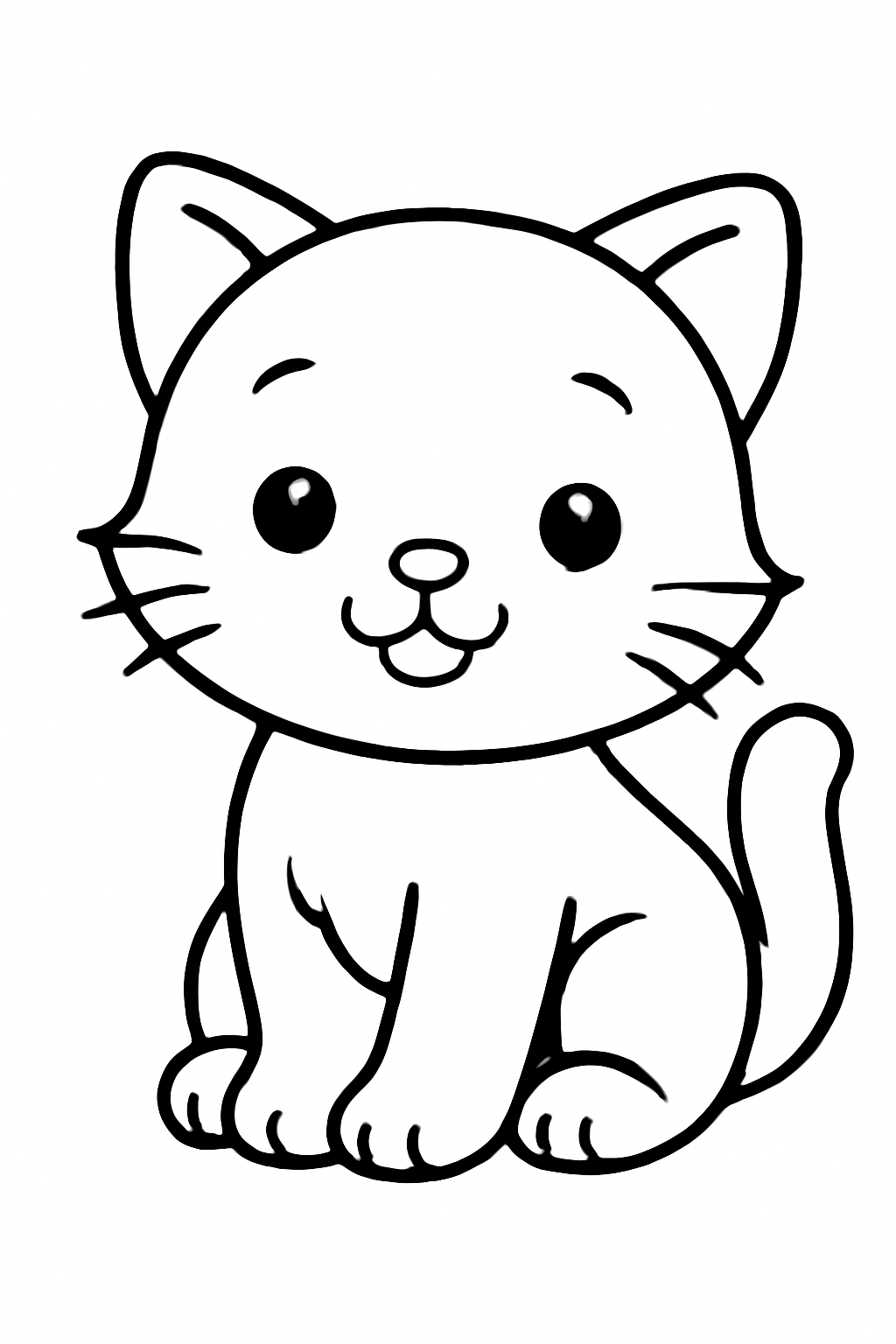 Free printable a cuddly kitten coloring page for kids