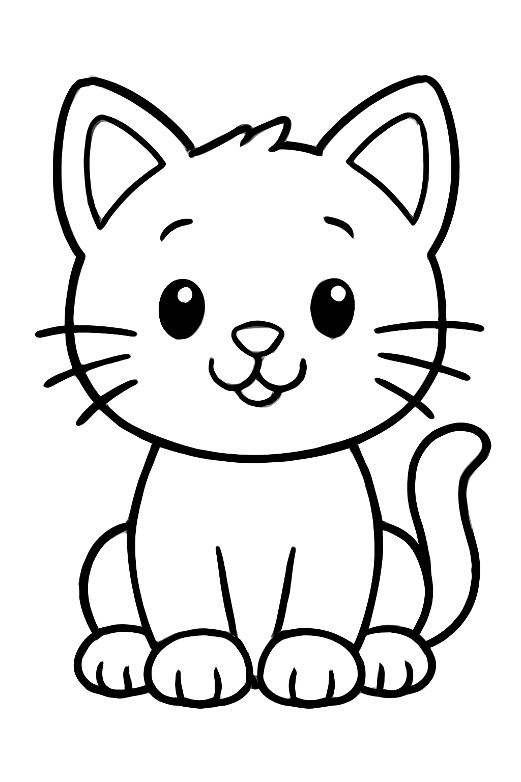 Free printable a cuddly kitten coloring page for kids