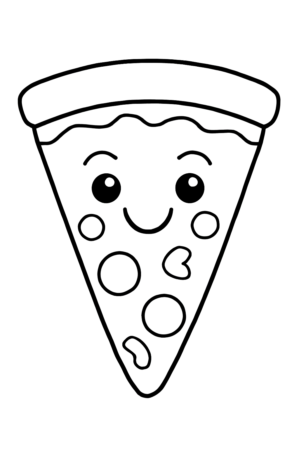 Free printable a smiling pizza slice coloring page for kids
