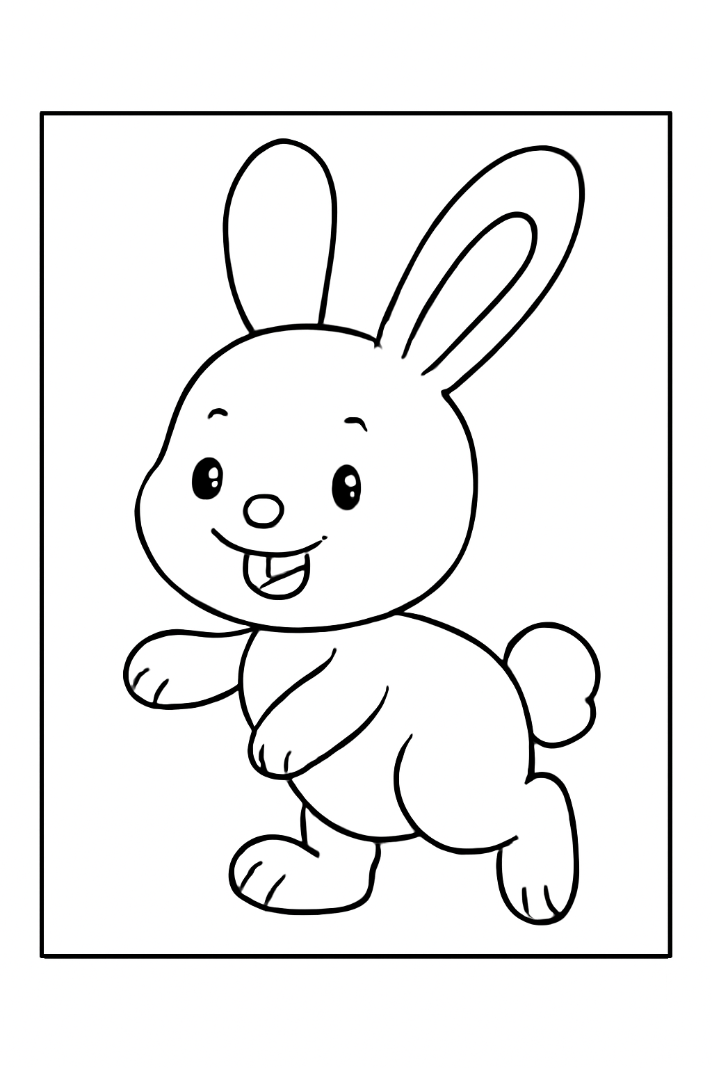 Free printable a hopping bunny coloring page for kids