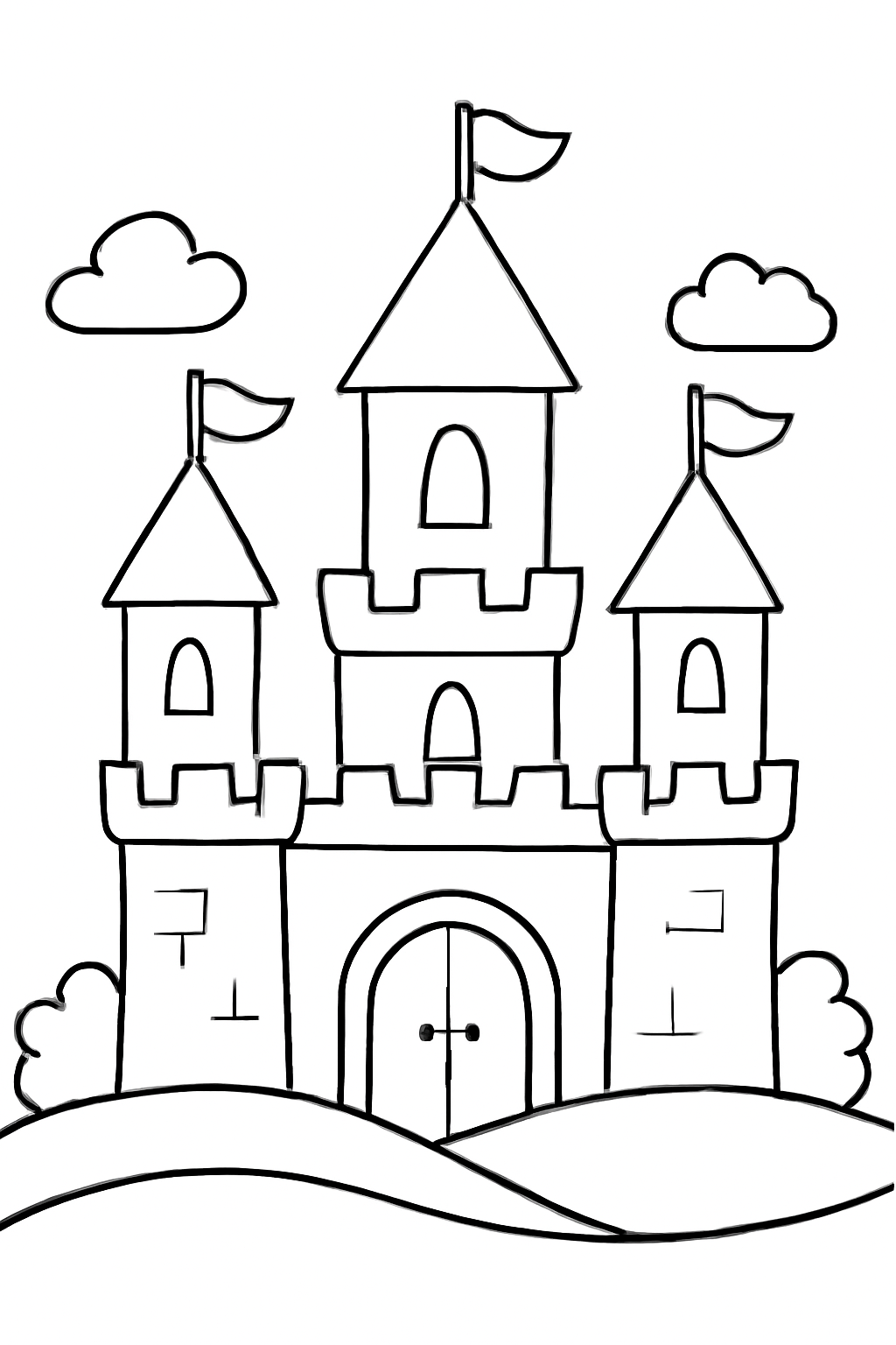Free printable a fairytale castle coloring page for kids