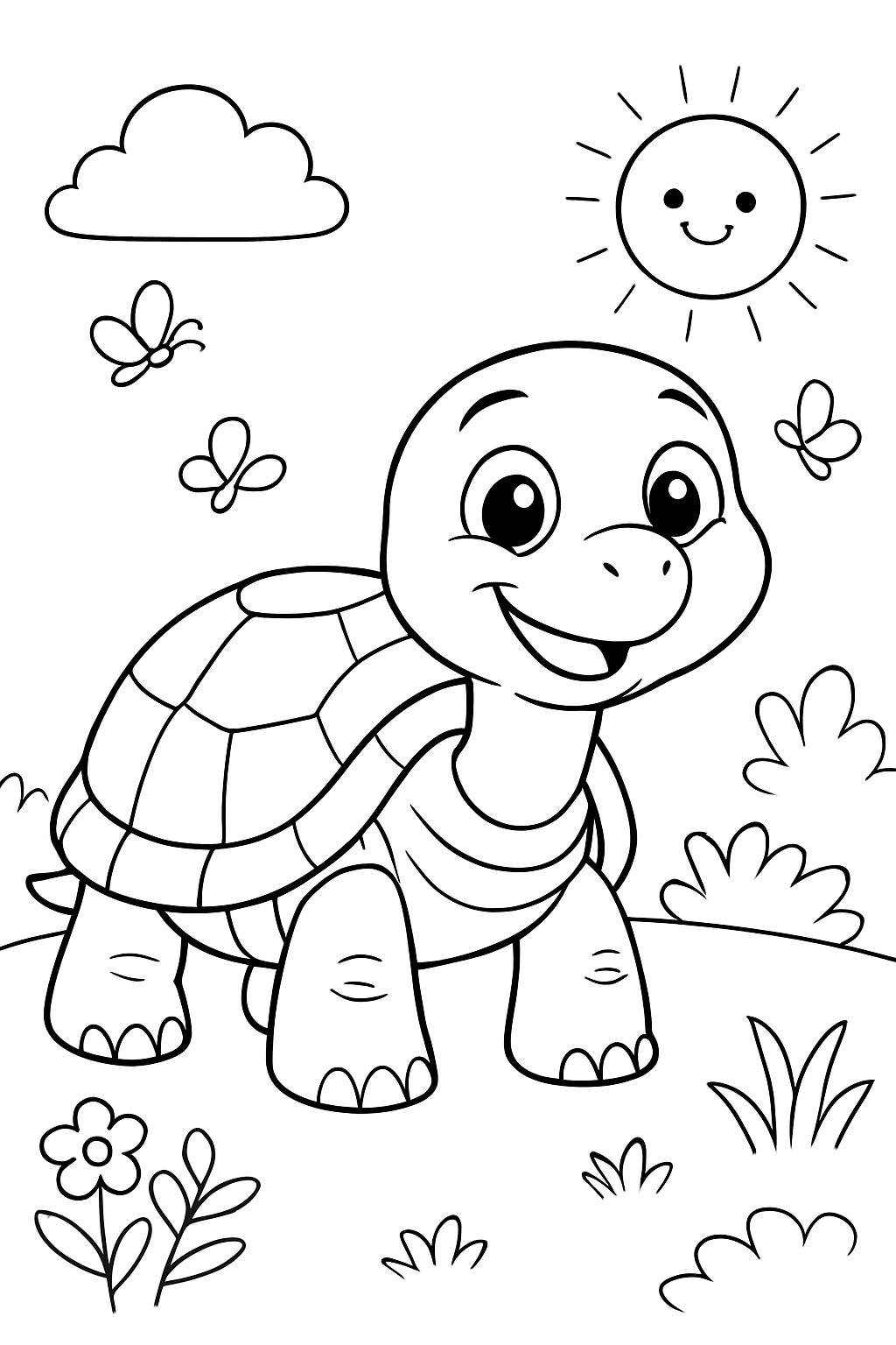 Free printable tank the turtle coloring page for kids
