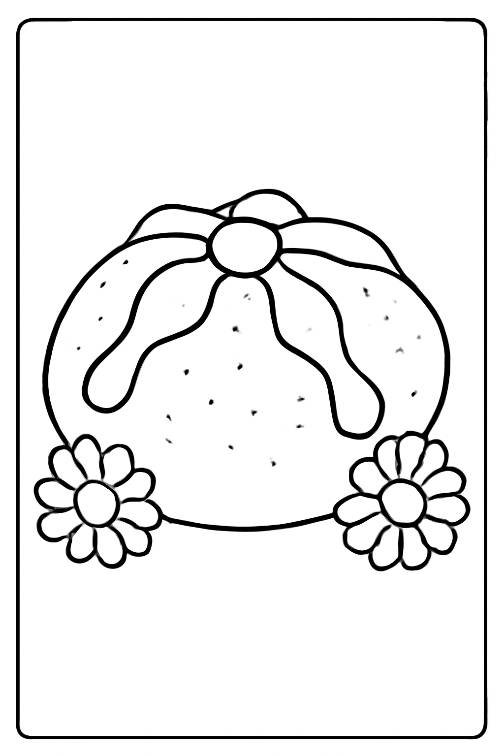 Free printable pan de muerto sweet bread for Día de los Muertos coloring page for kids