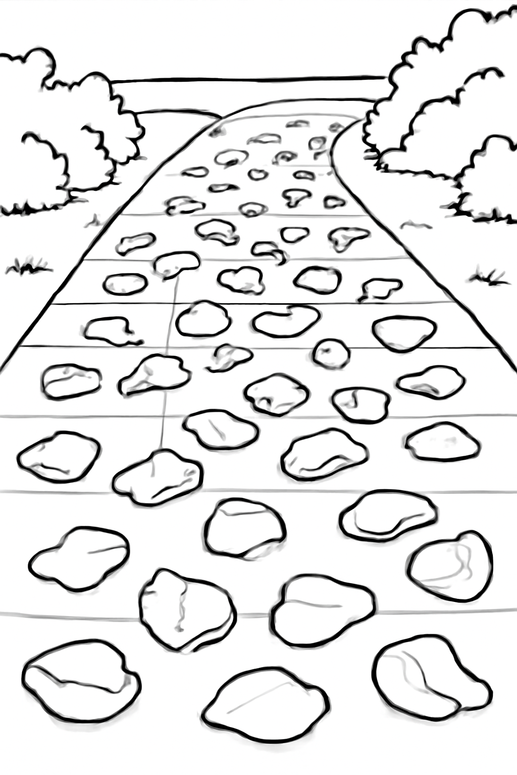 Free printable rose petals scattered on a Gurpurab path coloring page for kids